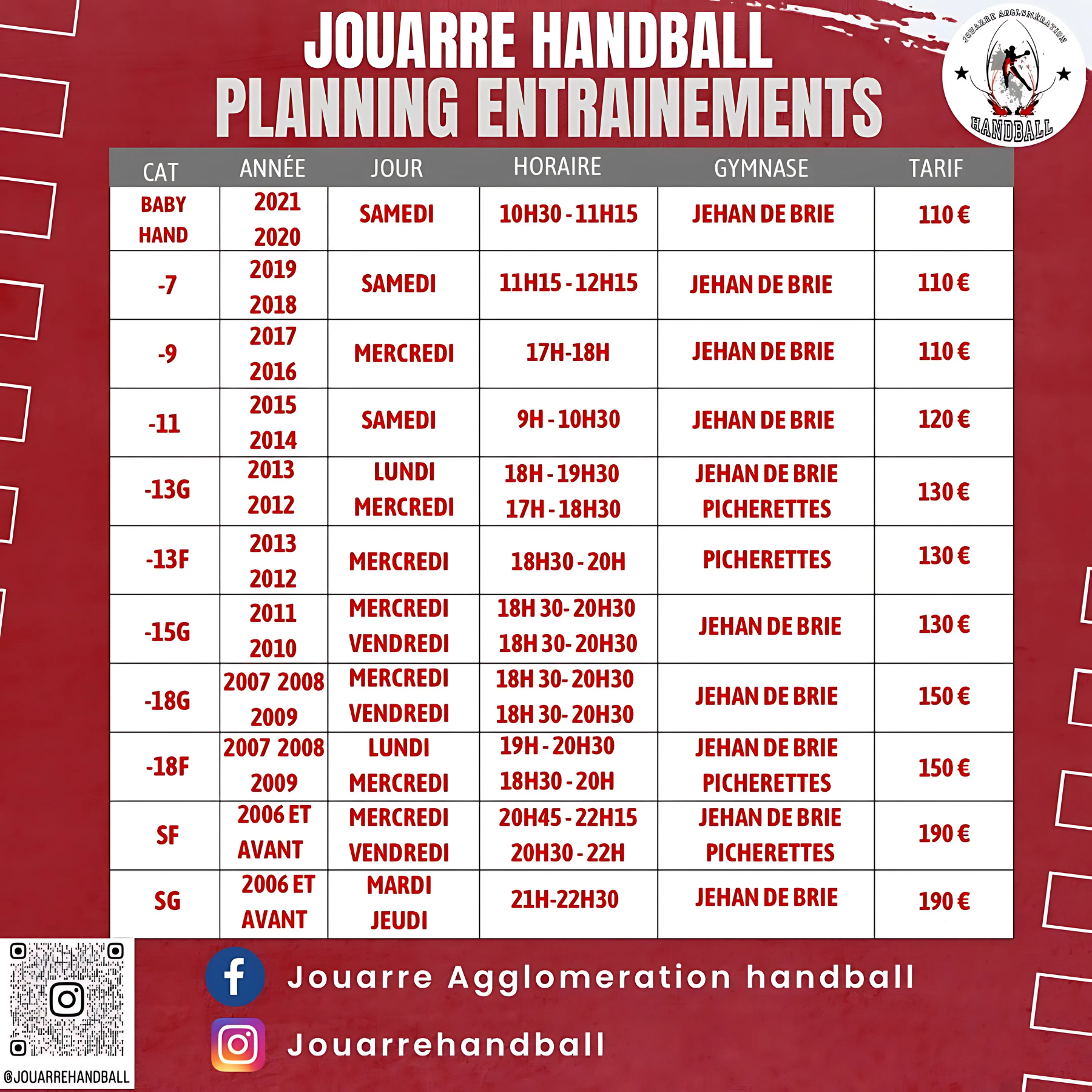 Logo de handball - jouarre agglomération hand ball