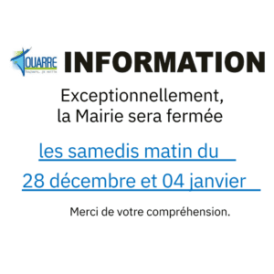 Fermeture exceptionnelle de la mairie