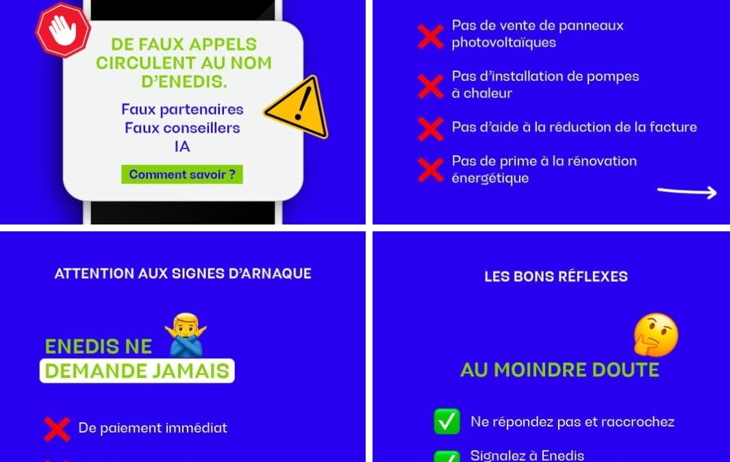 Enedis alerte ses clients contre une nouvelle vague de démarchages frauduleux.